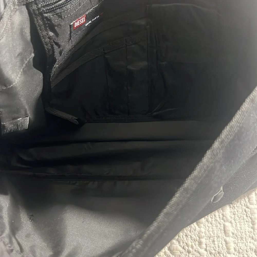 Vintage Y2k Diesel Spare Parts Canvas Messenger Bag size 16”Wide 13” H Black